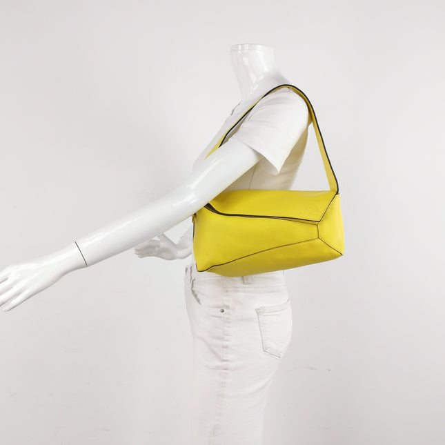 Loewe Puzzle Hobo Yellow Leather Shoulder Bag