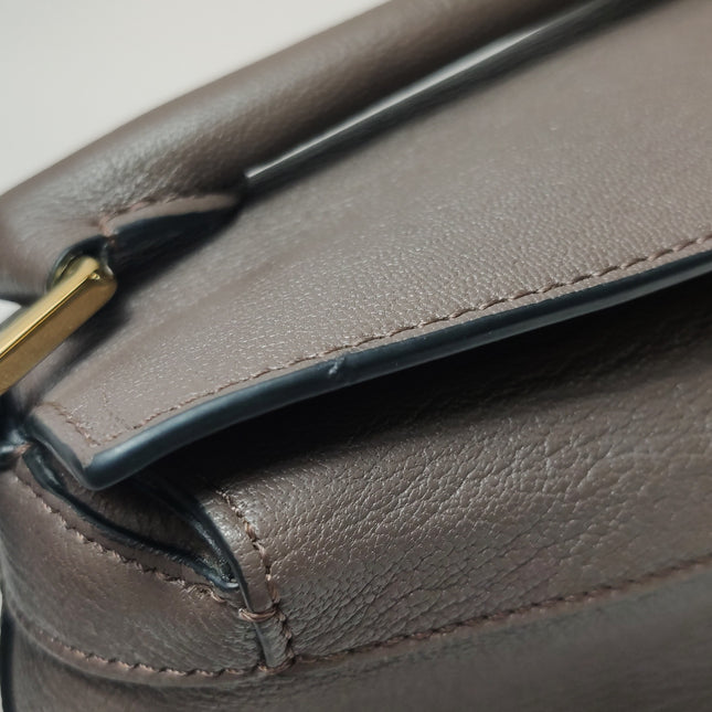 Loewe Puzzle Small Leather Dark Chocolate Brown Crossbody Bag New Design