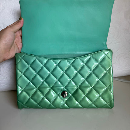 Sold Chanel Envelope Clutch with Chains 2013 Shoulder Bag Apple Green Patent Leather