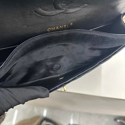 Chanel Classic Flap Medium Black Velvet Gold Hardware, 2014-2015