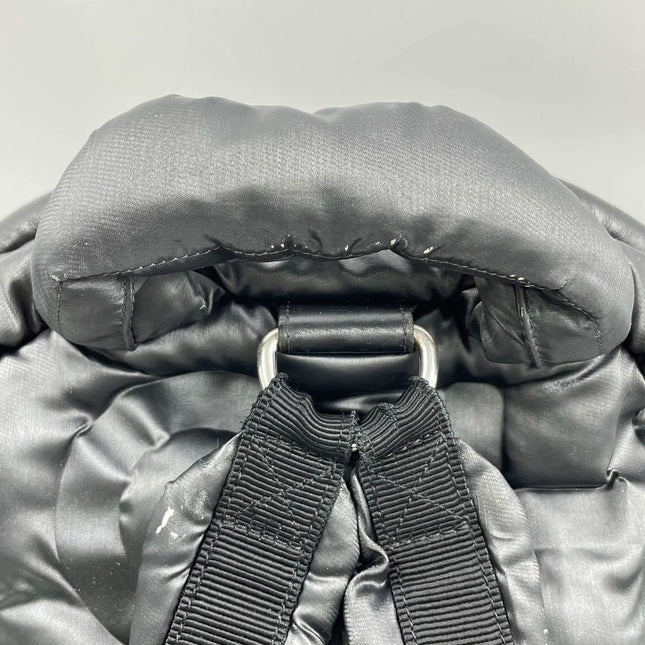 Chanel Doudoune Backpack Embossed Black Nylon Medium