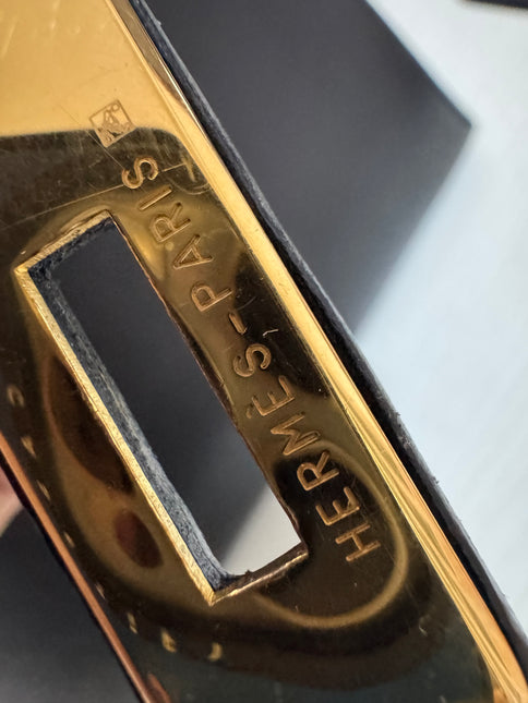 Hermès Kelly 32 Sellier Black Box Leather Gold Hardware with Strap