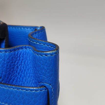 Hermes Birkin 30 Bleu Hydra T7 Togo Calfskin Leather Silver-tone Palladium Hardware 2012