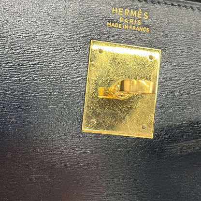 Hermes Kelly 32 Sellier Black Box Leather Gold HW 1987