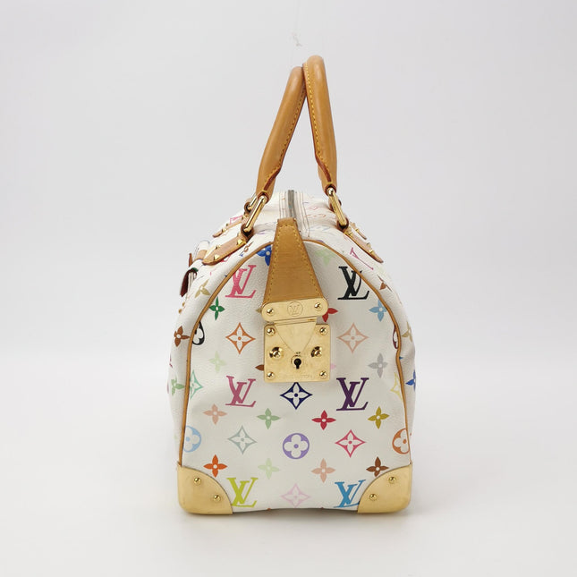 Louis Vuitton x Takashi Murakami Speedy 30 Lock White Multicolor