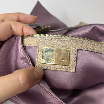 Sold FENDI Baguette Purple Silk with embossed pattern