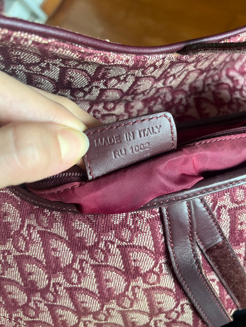 Sold Dior Saddle Vintage Red Burgundy Oblique