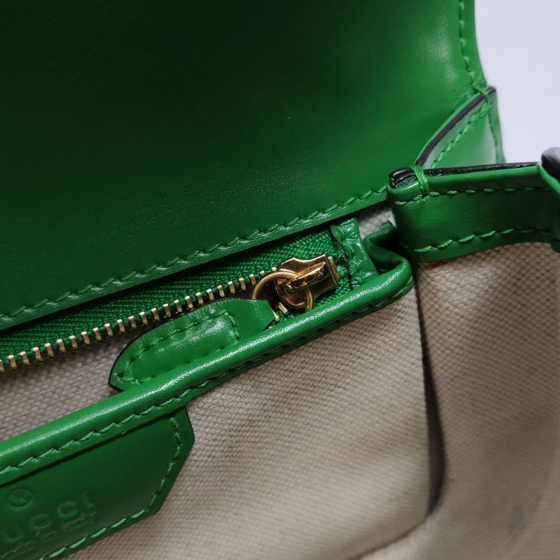 Gucci Bamboo 1947 Top Handle Bag Small Green Box Leather