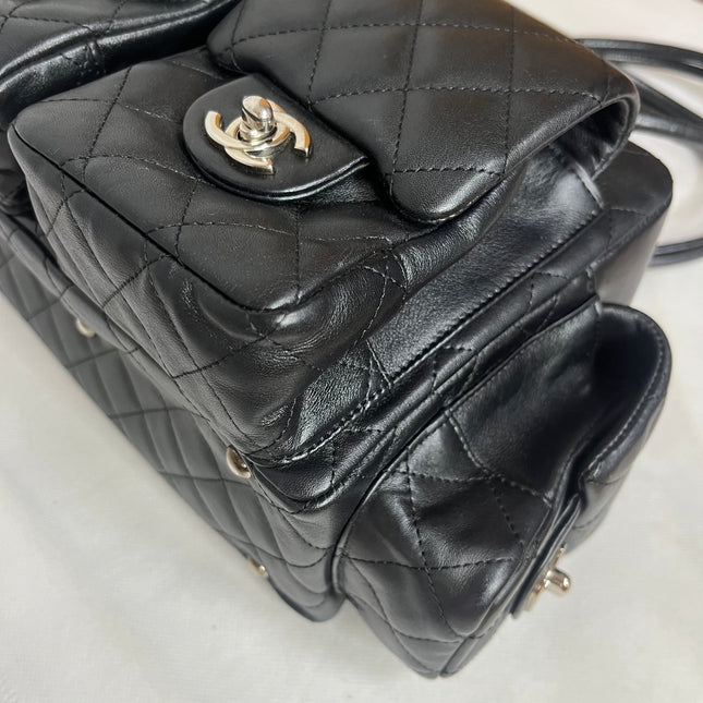 Chanel Cambon Multi-pocket Ligne Reporter Bag Medium Black Calfskin Leather