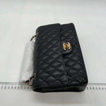 Chanel Classic Flap Medium Black Caviar Leather with 24k Gold Hardware, 2008-2009