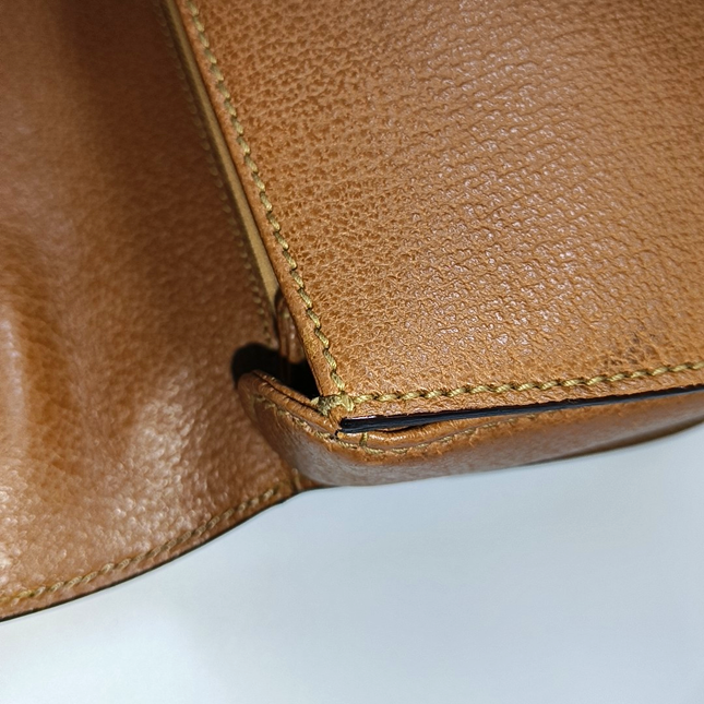 Sold Gucci Bamboo 1947 Top Handle Bag Leather Medium Tan Brown