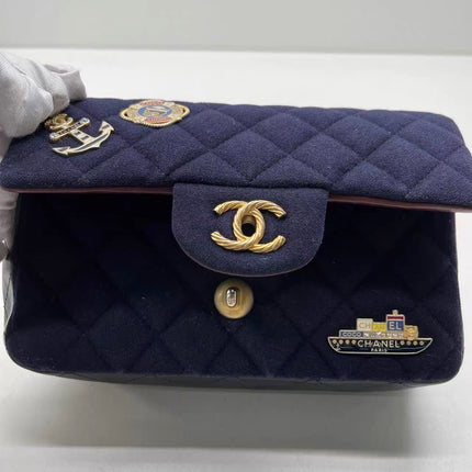 Chanel Classic Flap Mini Métiers d'Art Paris-Hamburg 2018 Wool Nautical Charms