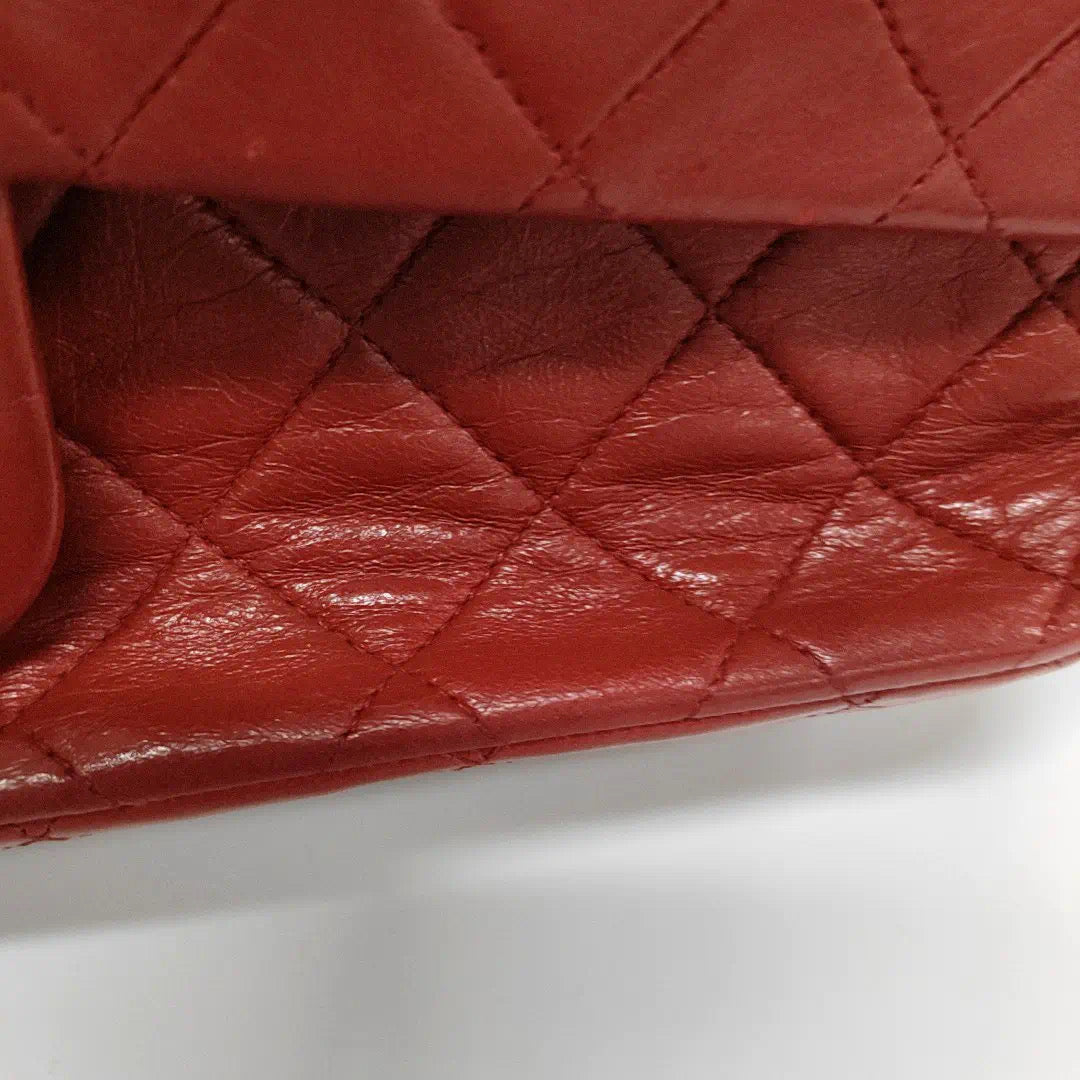 Sold Chanel Classic Flap Vintage 1989 Red Lambskin Leather with 24k Gold Hardware