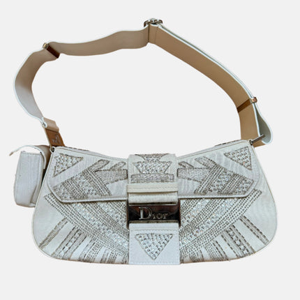 Dior Limited Edition Rare Columnbus Dior Strict Chic White Rhinestones Bag-Luxbags