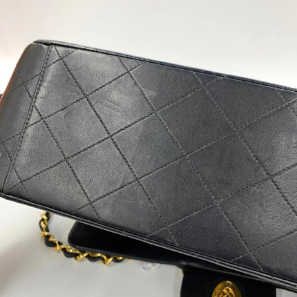 Chanel 1996 Vintage Classic Maxi Flap Black Lambskin Leather Giant CC 24 Gold Hardware