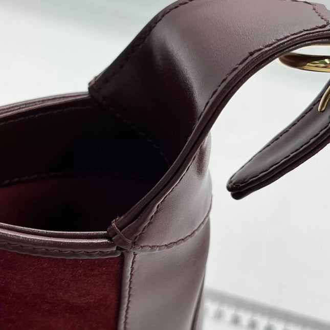 Gucci Jackie 1961 Small Burgundy Suede and Leather Bag