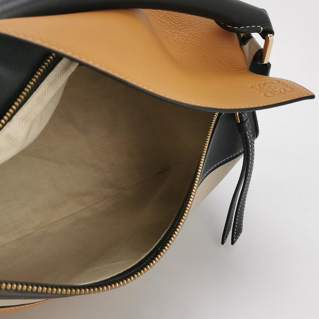 Loewe Puzzle Medium Tricolor Black Yellow Calfskin leather bag