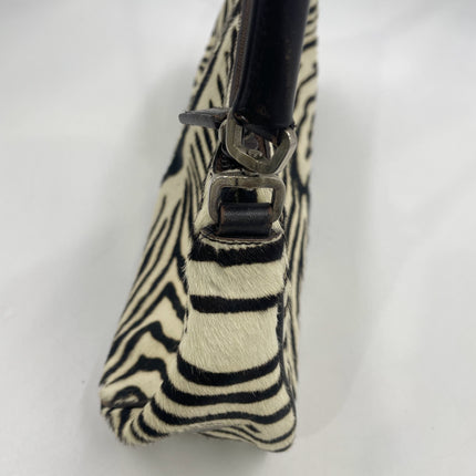 Prada Zebra Print Ponyhair Calfskin Leather Shoulder Bag