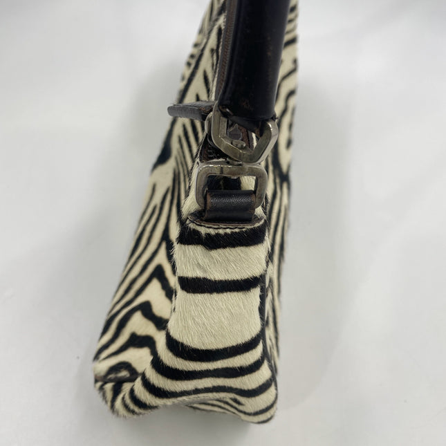 Prada Zebra Print Ponyhair Calfskin Leather Shoulder Bag