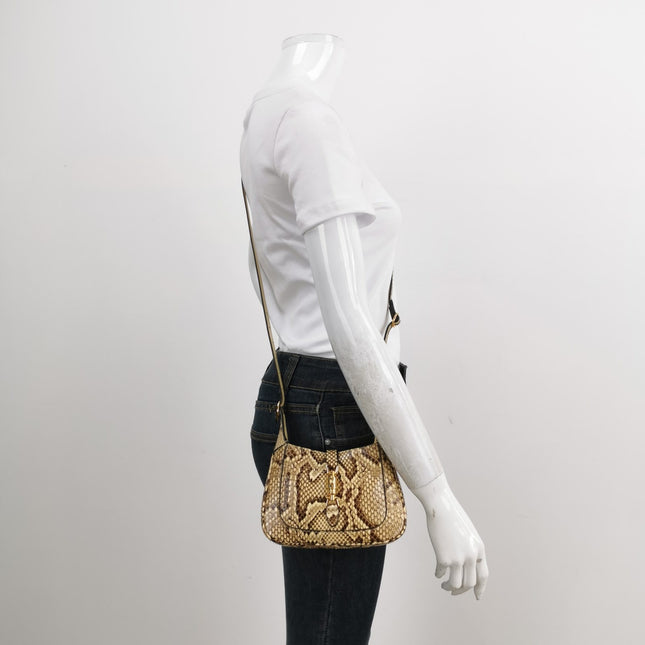 Sold Gucci Jackie 1961 Mini Python-skin Leather Bag with Adjustable Strap Size Multicolor