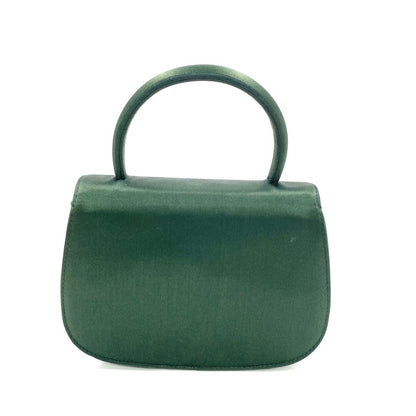 Gucci Horsebit Night Super Mini Green Satin Top Handle Bag with Strap