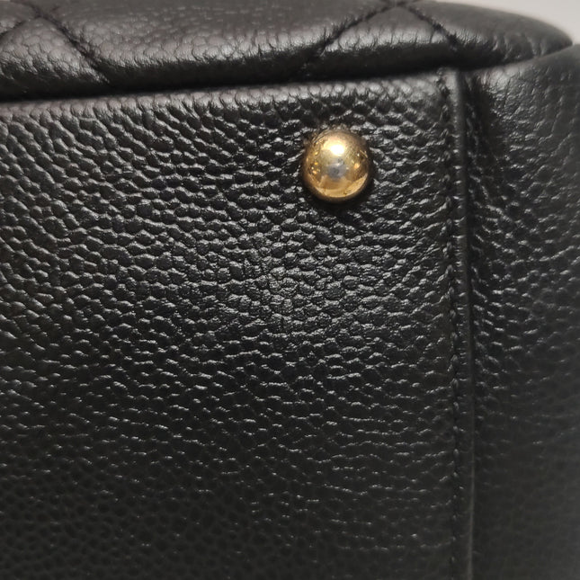 Chanel PST Petite Shopping Tote Black Caviar Leather CC Logo Gold Hardware 2012-13
