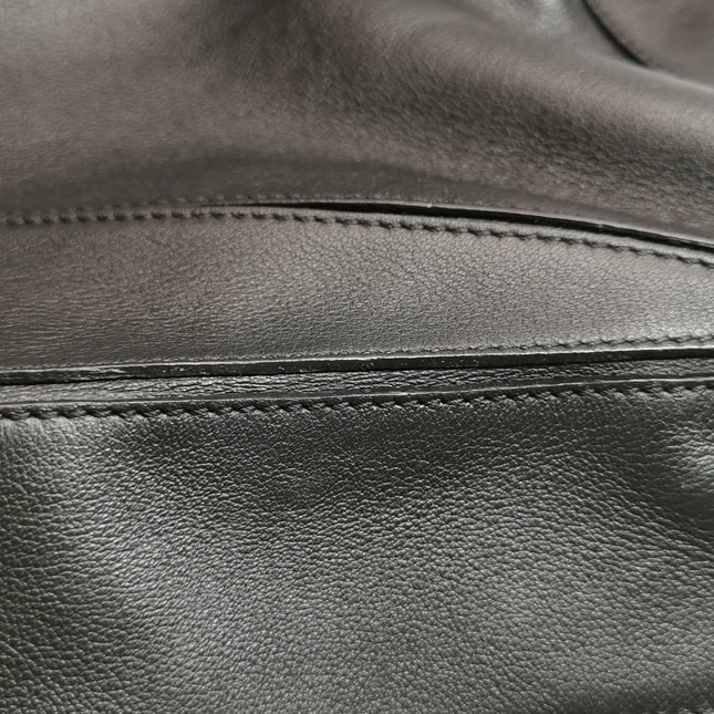 Loewe Puzzle Large Black Smooth Leather White Logo