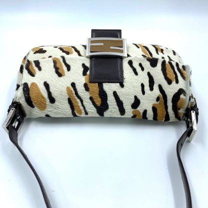 Fendi Baguette Pony hair in leopard print Brown