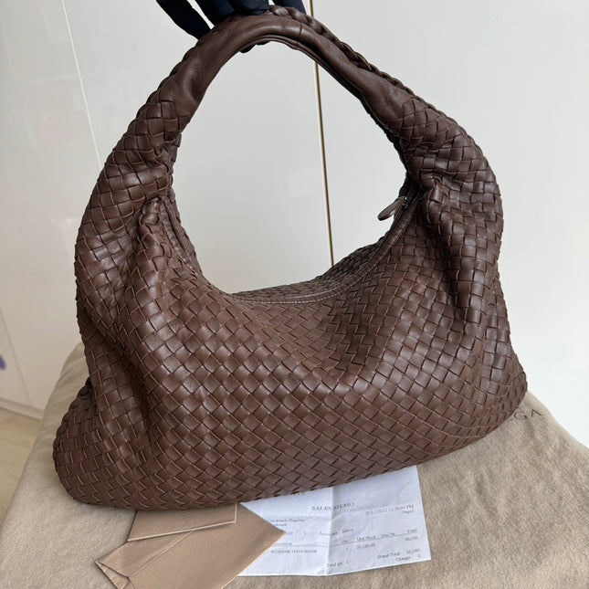 Bottega Veneta Hobo Bag Large Milk Chocolate Brown Lambskin leather 47cm-Luxbags