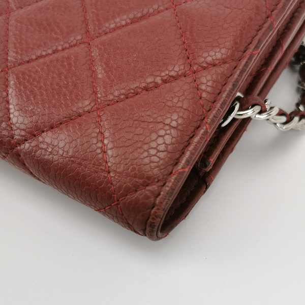 Sold Chanel Wallet on Chain Classic Flap Burgundy Caviar Leather