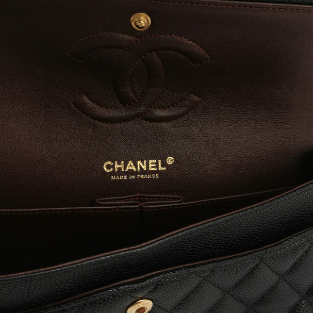 Chanel Classic Flap Medium 2015 Black Caviar Leather Gold Hardware