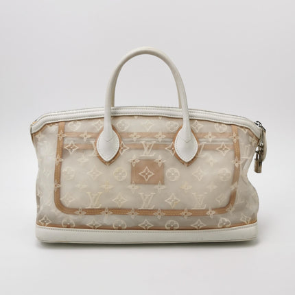 Louis Vuitton Lockit White Mesh Monogram and Leather Handbag