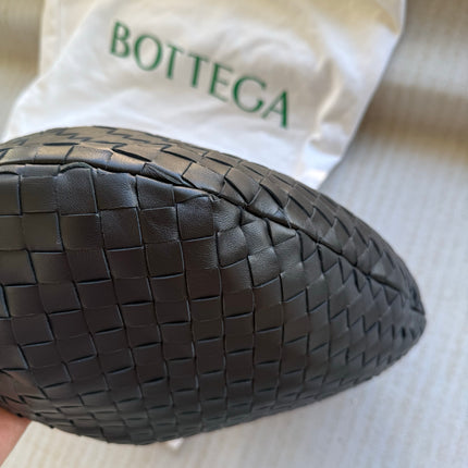Bottega Veneta Jodie Small Black Lambskin Leather Silver Hardware