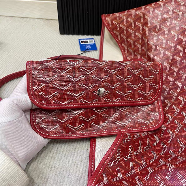 Goyard Saint Louis PM Tote Medium Red Goyardine 2017