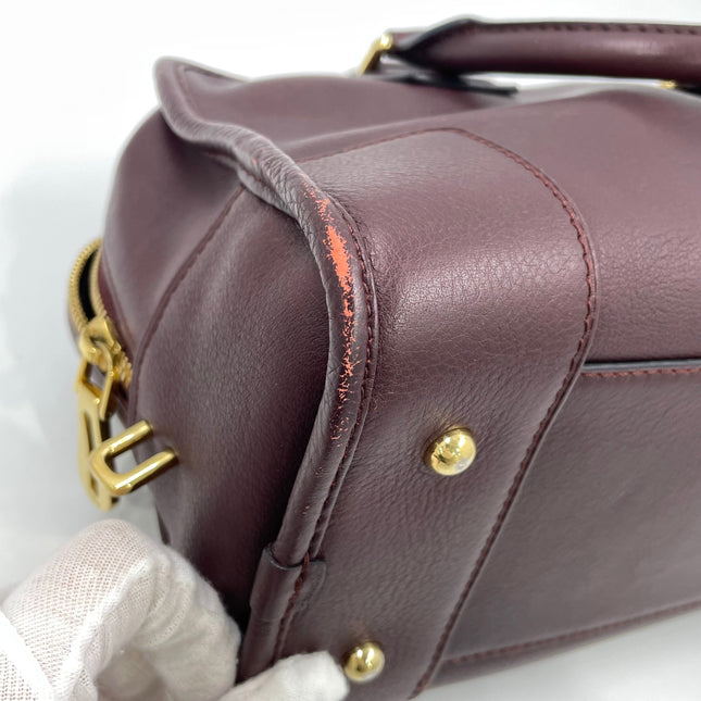 Loewe Amazona 28 in Burgundy Calfskin Leather and Gold-tone Hardware