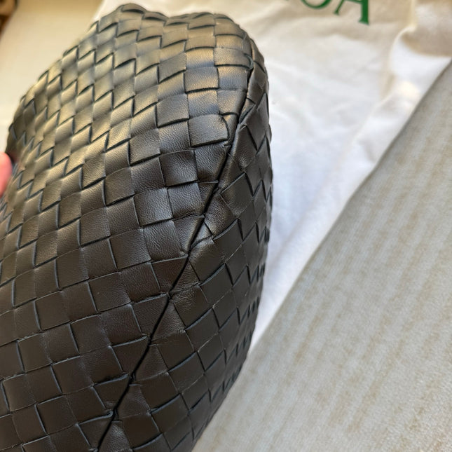 Bottega Veneta Jodie Small Black Lambskin Leather Silver Hardware