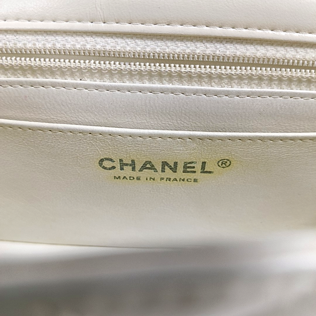 Sold Chanel Classic Flap Rectangular Mini White Lambskin Silver Hardware, 2017