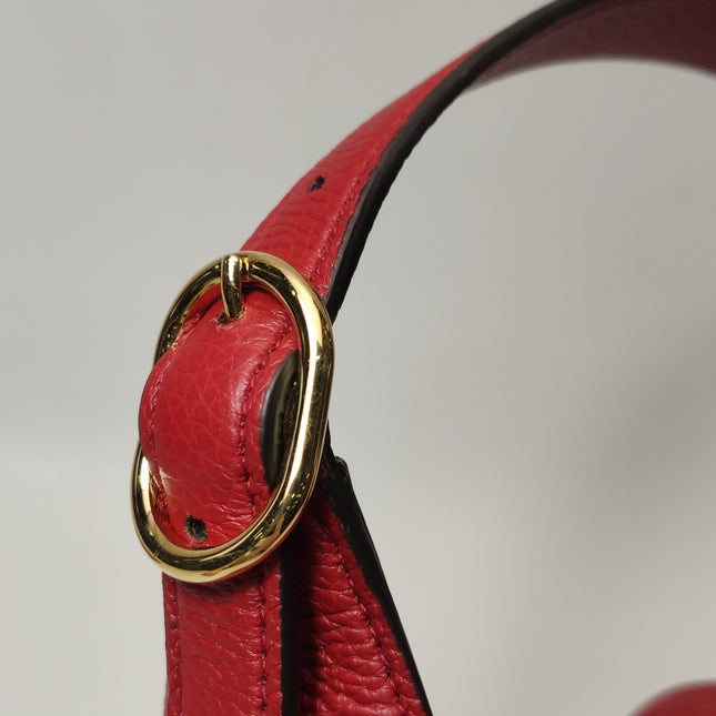 Gucci Jackie 1961 Small Red Pebbled Leather Shoulder Bag