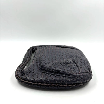 Bottega Veneta Belly Hobo Intrecciato Leather Navy Purple Inside 5077 Medium 40cm