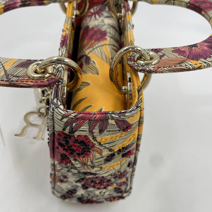 Lady Dior Mini Embroidered Phoenix Cloth Multicolor Handbag