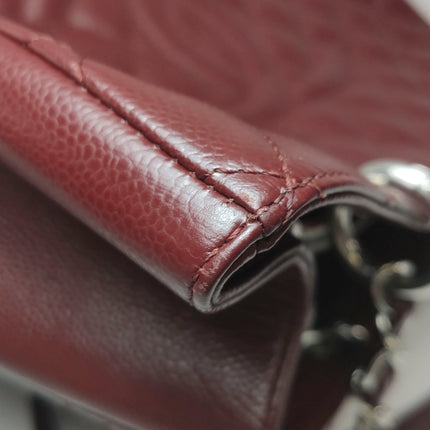 Chanel GST Grand Shopping Tote Burgundy Caviar Leather GM Silver Hardware