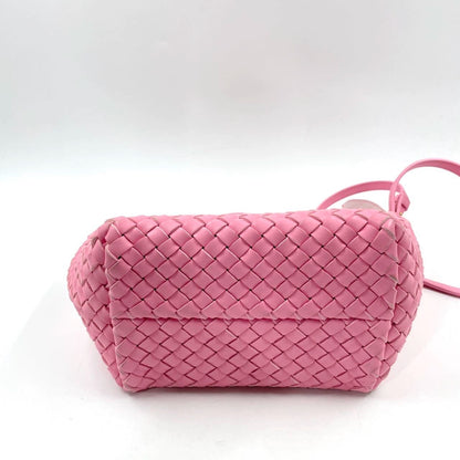 Bottega Veneta Cabat Mini Intreccio Leather Tote Bag Pink