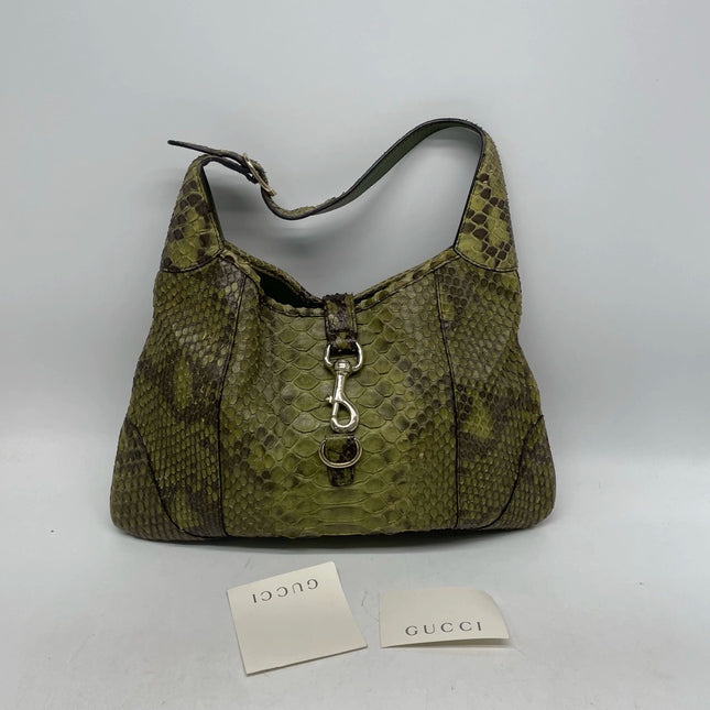 Gucci Jackie Green Python Leather Rare