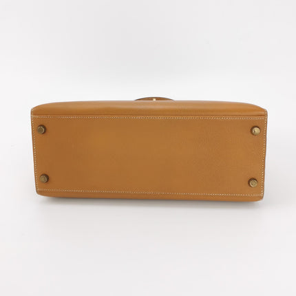 Hermes Kelly 28 Sellier Brown Gold Epsom Leather Gold Hardware 1985