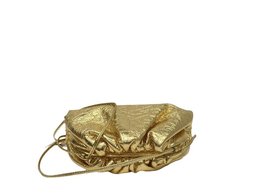 Sold Bottega Veneta Pouch Mini Gold Lambskin Leather