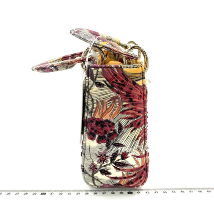 Lady Dior Mini Embroidered Phoenix Cloth Multicolor Handbag