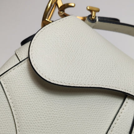 Dior Saddle bag white grain leather mini size