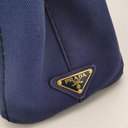 Sold Prada Canape Canvas Tote Small Navy with Strap