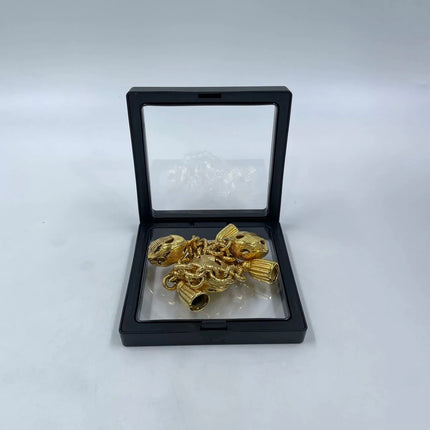 Celine 1990s Vintage Gold-tone Link Charms Bracelet