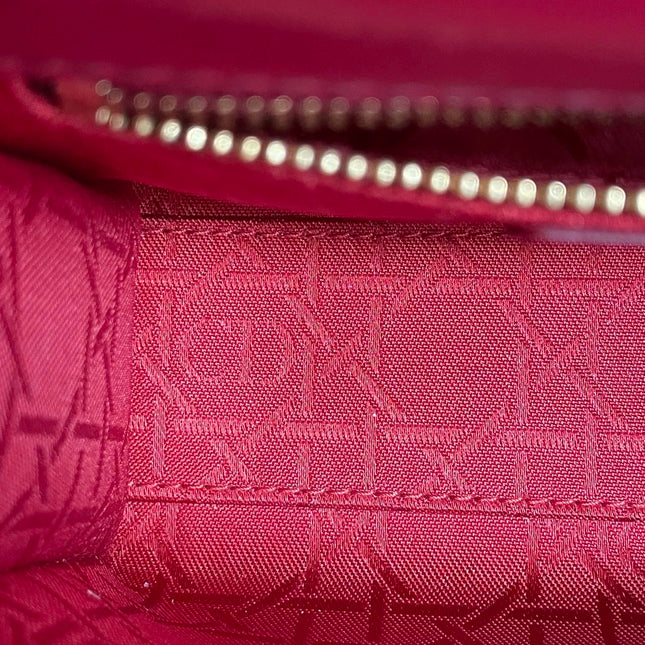 Lady Dior Mini 2020 Dark Red Lambskin Leather Gold HW Chain Strap